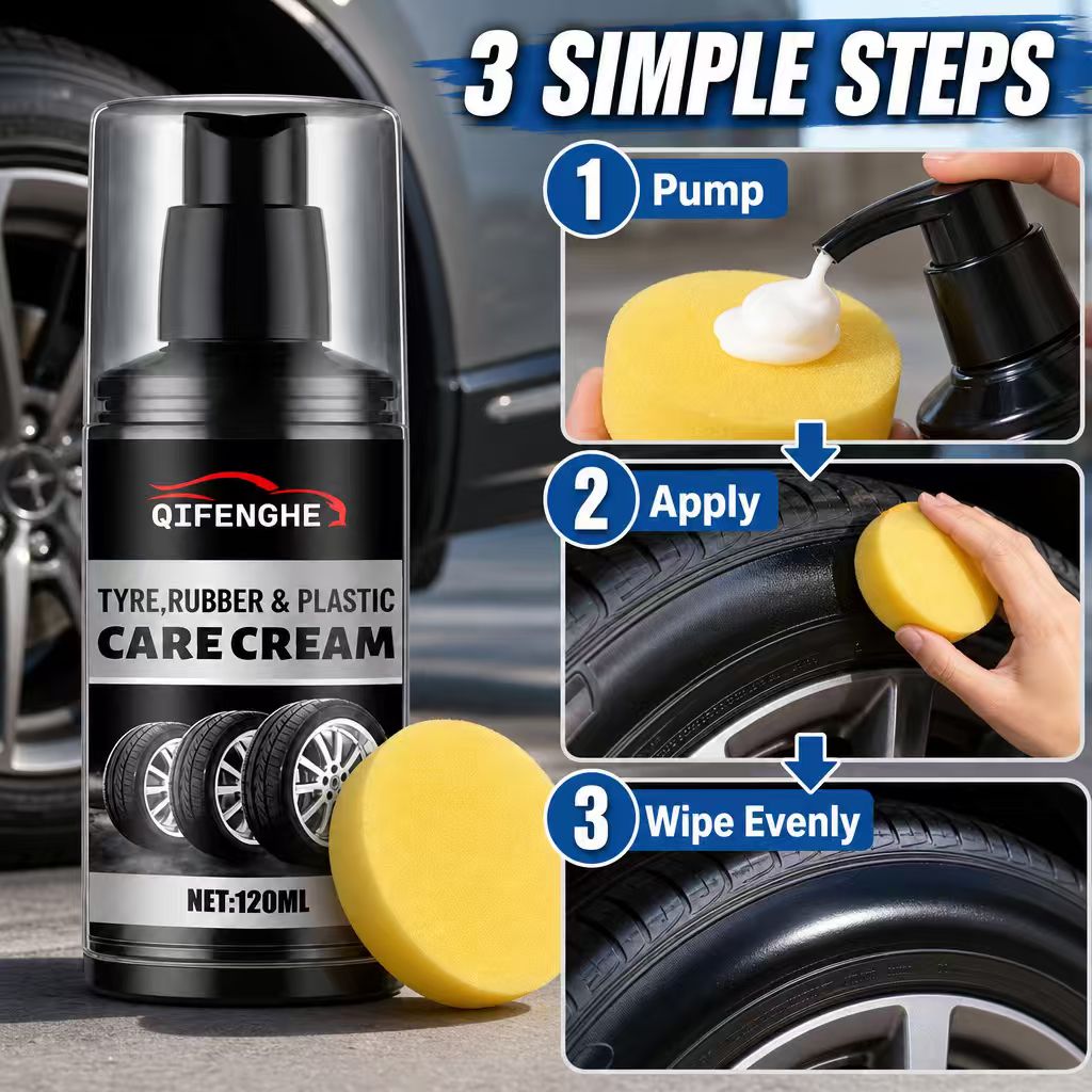 Trim Restorer Plastic - ครีมบำรุงยางรถยนต์ ยาง ยางพลาสติก 120มล. น้ำยาเคลือบเงายางรถยนต์ น้ำยาฟื้นฟูและขัดเงาชิ้นส่วนตกแต่งรถยนต์