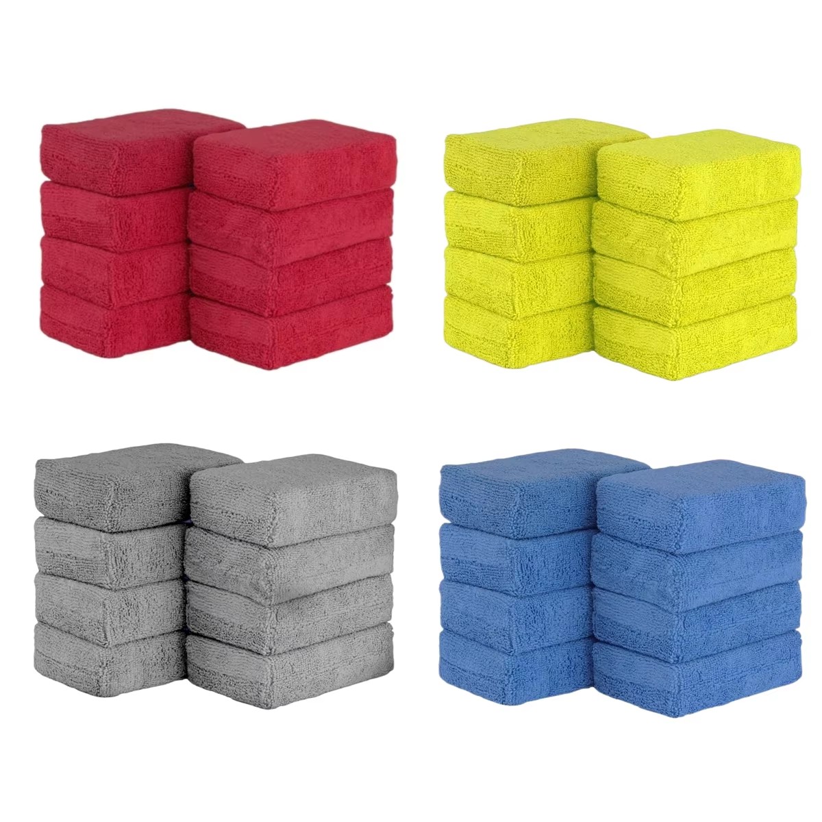 Wax Applicator Pad - แผ่นฟองน้ำไมโครไฟเบอร์สำหรับลงแว็กซ์รถยนต์ 8 ชิ้น แผ่นฟองน้ำนุ่มสำหรับดูแลสีรถยนต์ แผ่นขัดเงาและทำความสะอาดรถยนต์