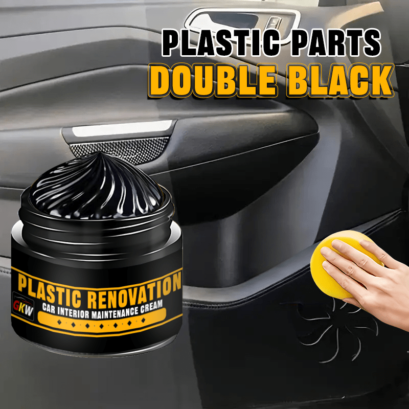 Trim Restorer Plastic - ผลิตภัณฑ์ฟื้นฟูพลาสติกสำหรับรถยนต์ทั่วไป, ครีมเคลือบเงาสีดำสำหรับยาง, ครีมเคลือบเงาสีดำสำหรับยางรถยนต์, สำหรับการฟื้นฟูภายนอกและภายในรถยนต์, ซ่อมแซมสีซีดจางและออกซิเดชัน เหมาะสำหรับตกแต่งรถยนต์,